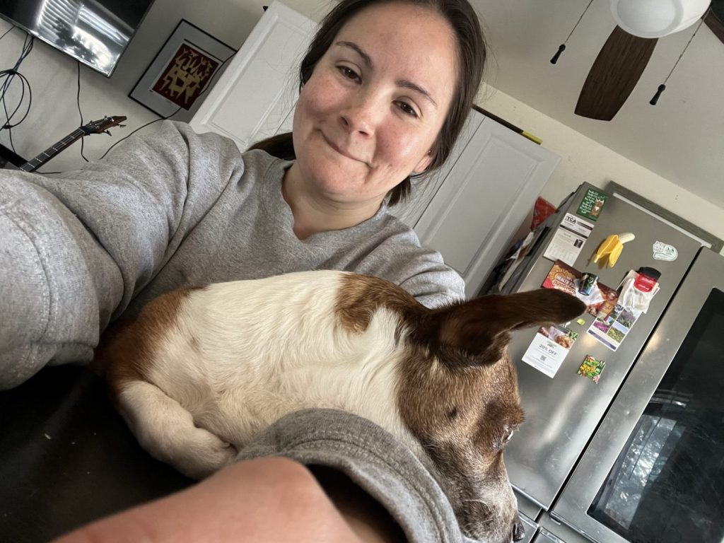 My little dog, Flea and me.